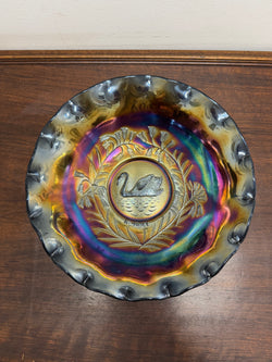 Vintage Crown Crystal Australian Carnival Glass Swan Master Bowl | Antique & Vintage | Moonee Ponds Antiques | Australia Wide Delivery