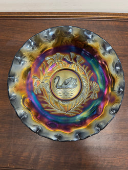 Vintage Crown Crystal Australian Carnival Glass Swan Master Bowl | Antique & Vintage | Moonee Ponds Antiques | Australia Wide Delivery
