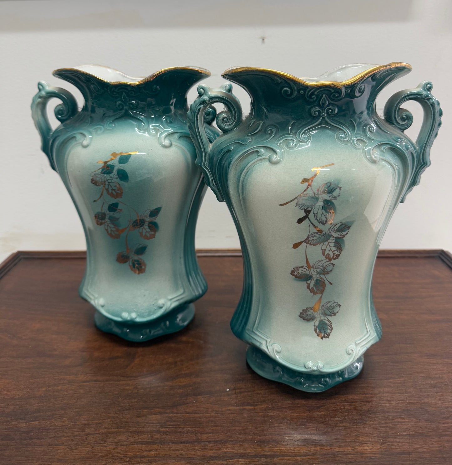 Vintage Pair of Hand Painted Vases