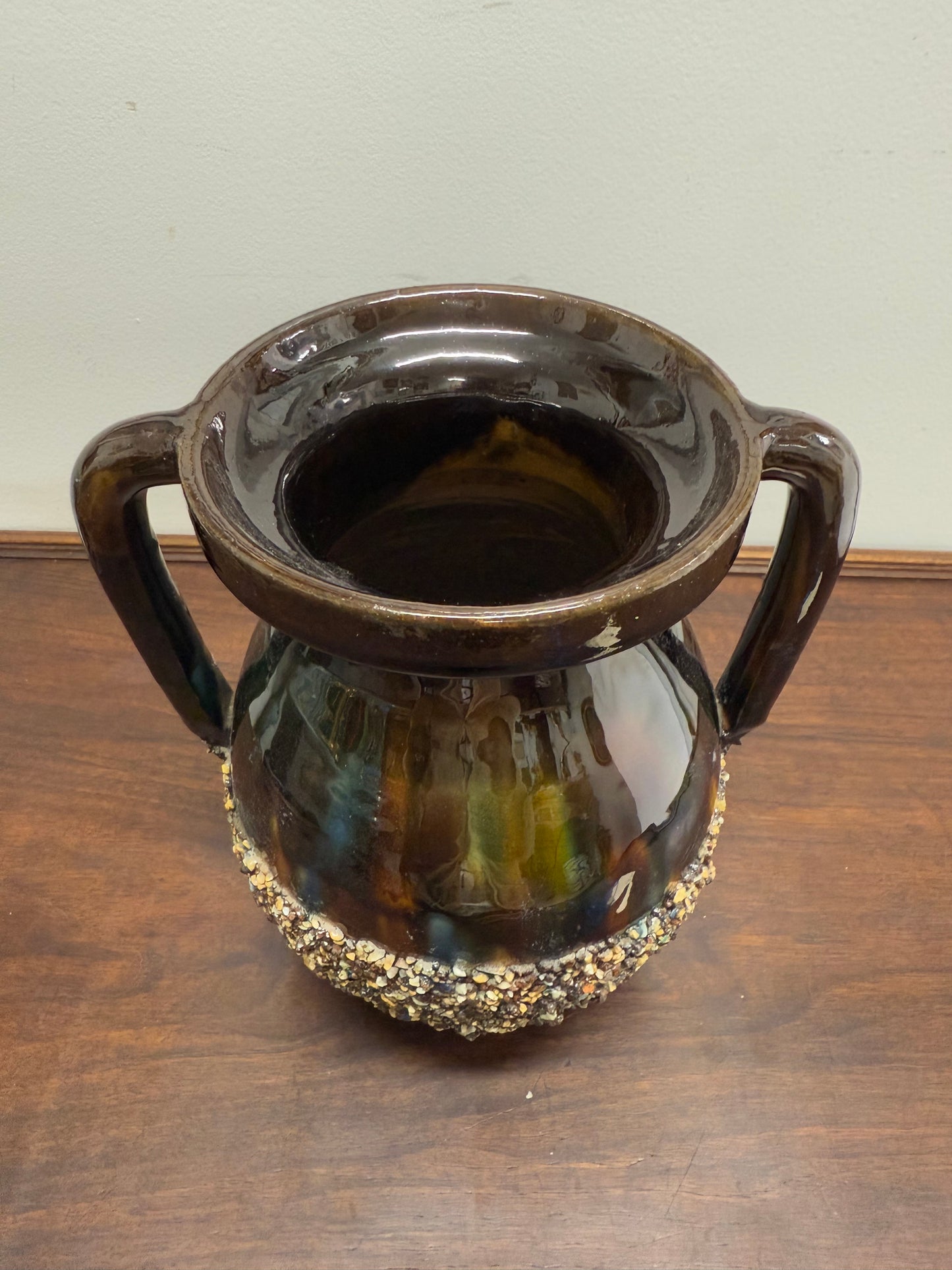 Antique French Majolica Handled Vase