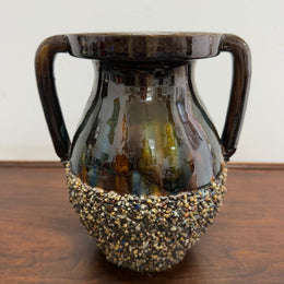 Antique French Majolica Handled Vase