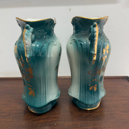 Vintage Pair of Hand Painted Vases