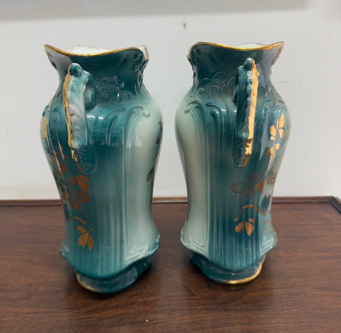 Vintage Pair of Hand Painted Vases