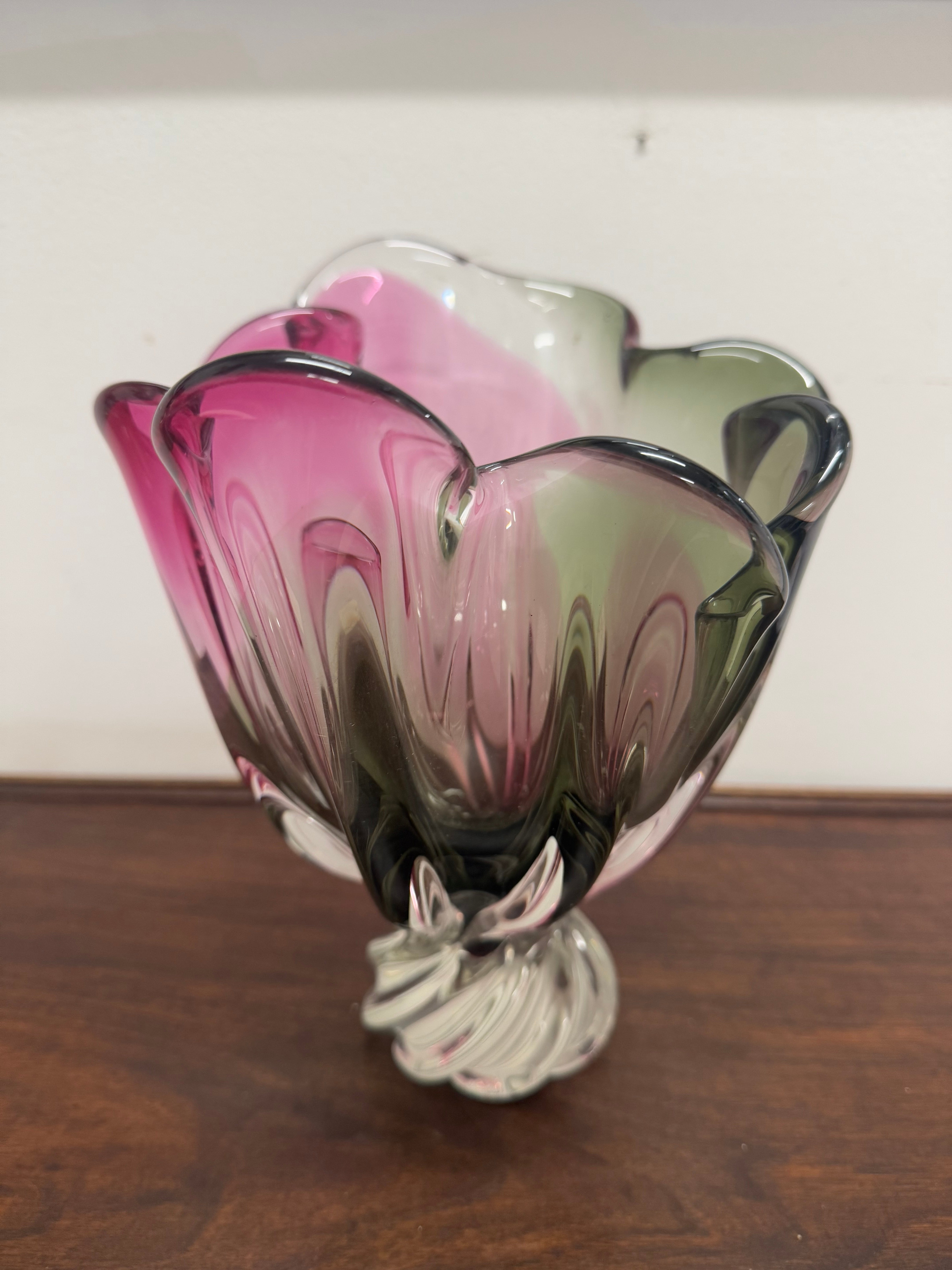 Large Vintage Murano Style Tri Colour Vase | Antique & Vintage | Moonee Ponds Antiques | Australia Wide