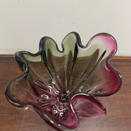 Large Vintage Murano Style Tri Colour Vase