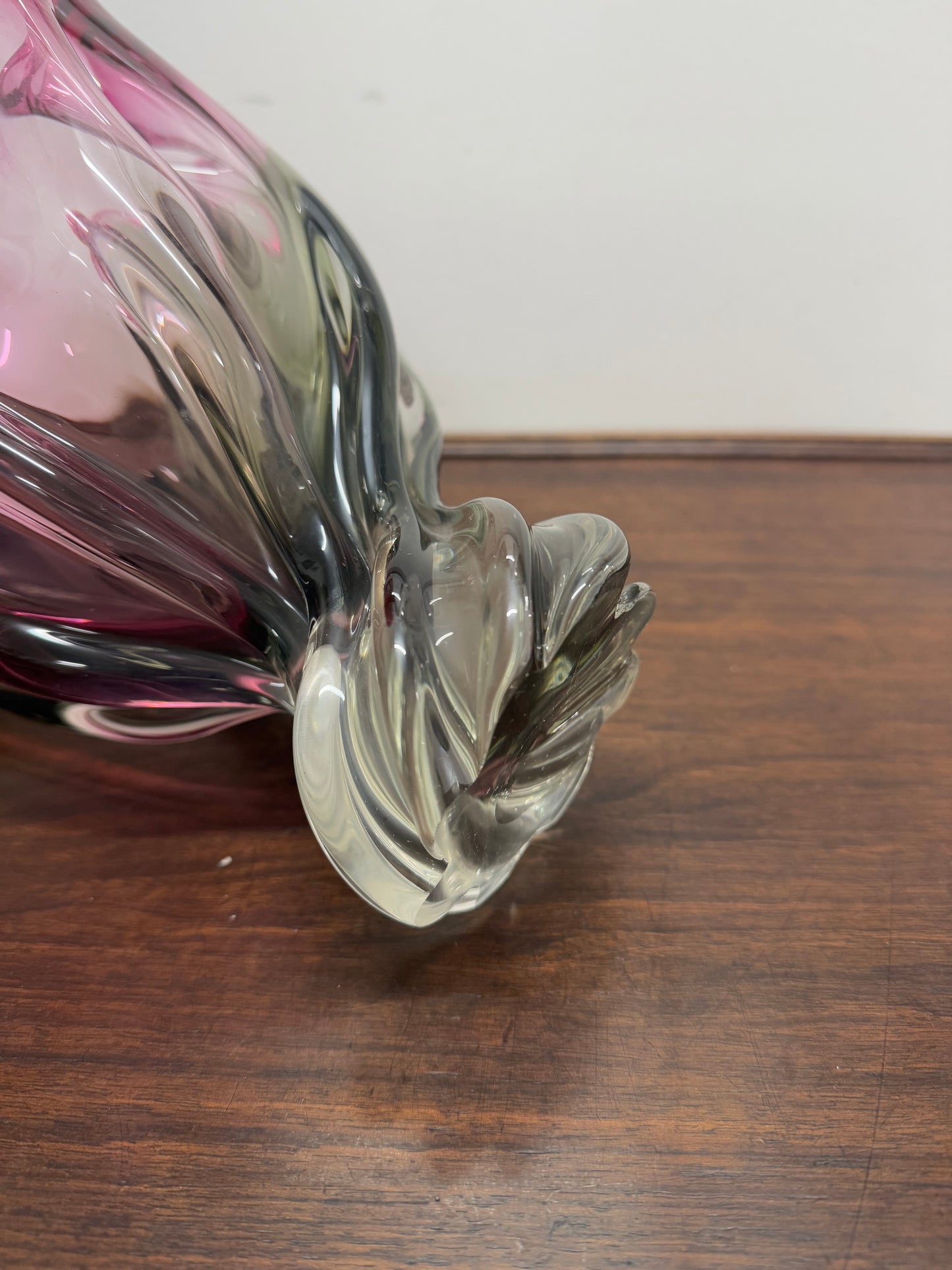 Large Vintage Murano Style Tri Colour Vase