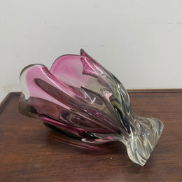 Large Vintage Murano Style Tri Colour Vase