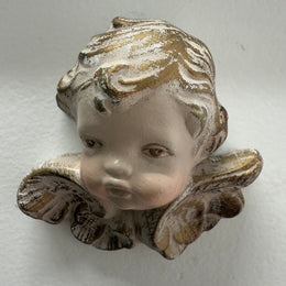 Vintage Signed Cherub Wall Plaque