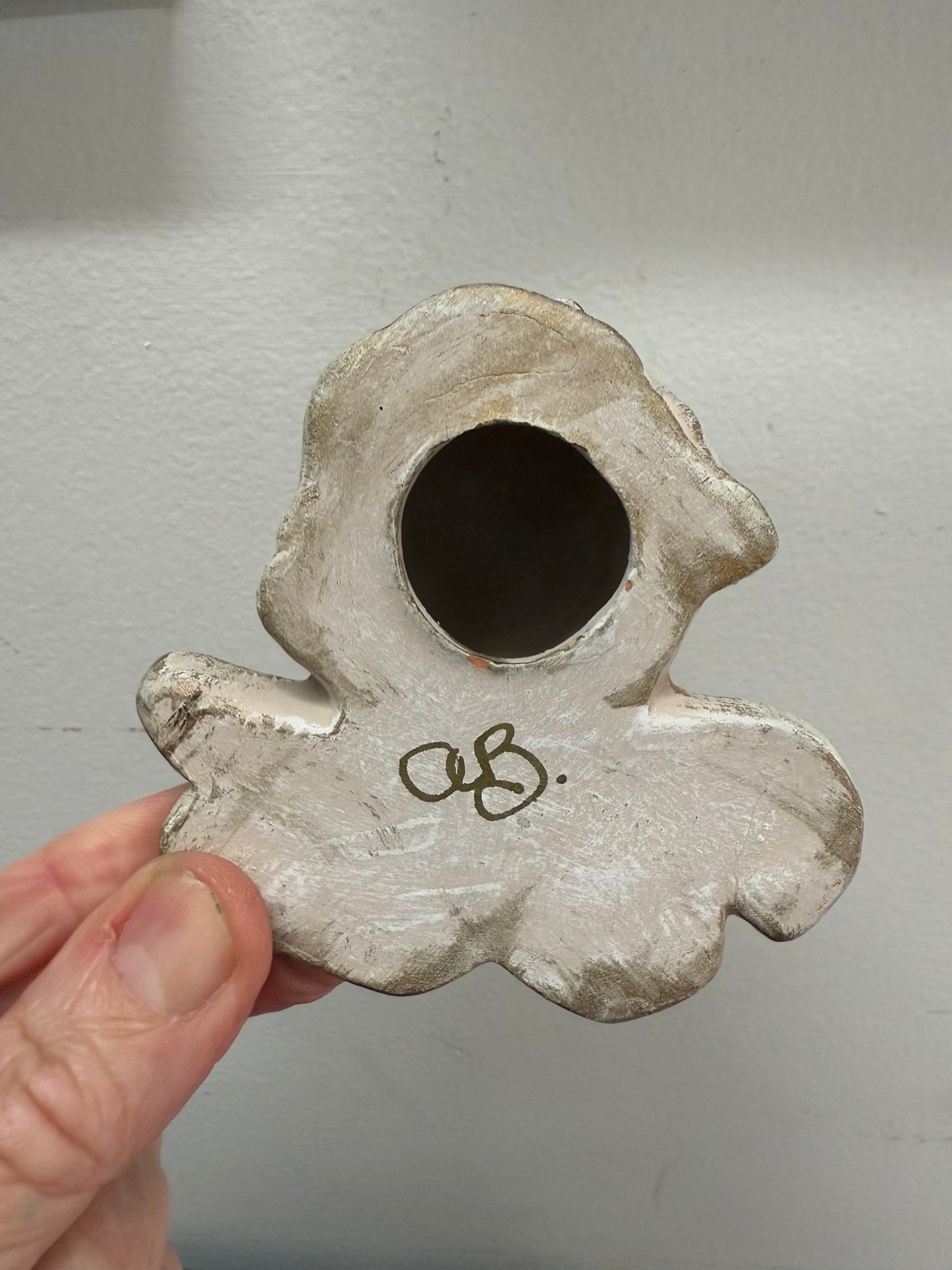 Vintage Signed Cherub Wall Plaque