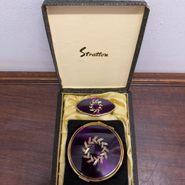 Vintage Stratton Vanity Set Powder Compact & Lipstick