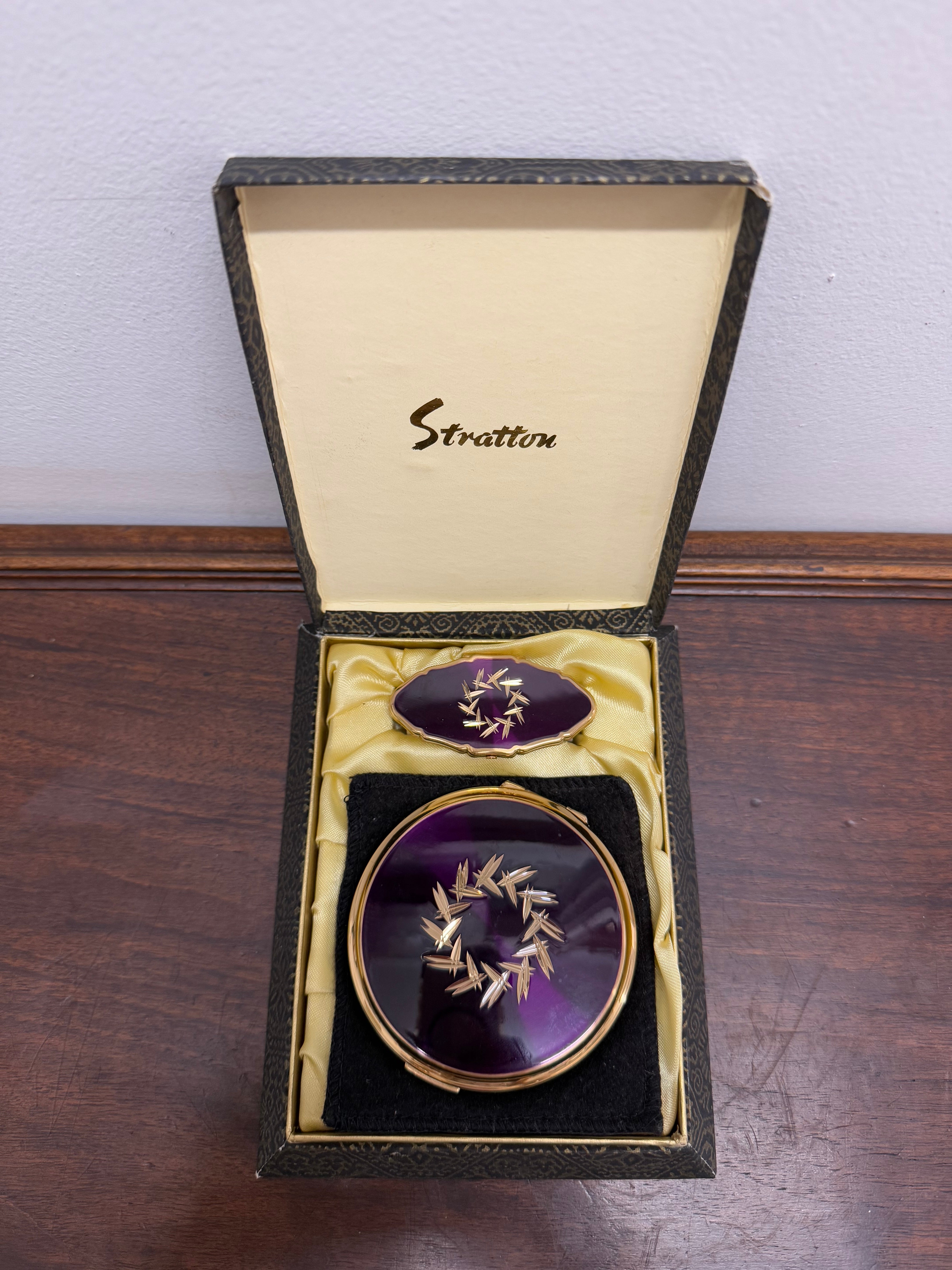 Vintage Stratton Vanity Set Powder Compact & Lipstick | Antique & Vintage | Moonee Ponds Antiques | Australia Wide Delivery