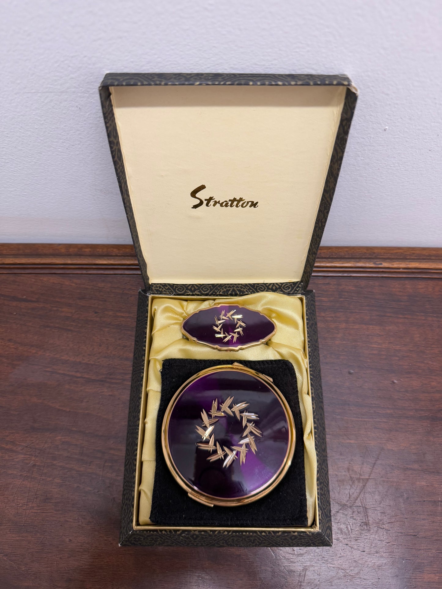 Vintage Stratton Vanity Set Powder Compact & Lipstick