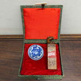 Vintage Carved Soapstone Seal "John" & Ink