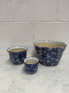 Vintage Set of Three Blue and White Planters | Antique & Vintage | Moonee Ponds Antiques | Australia Wide Delivery