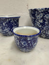 Vintage Set of Three Blue and White Planters | Antique & Vintage | Moonee Ponds Antiques | Australia Wide Delivery
