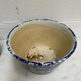 Vintage Set of Three Blue and White Planters