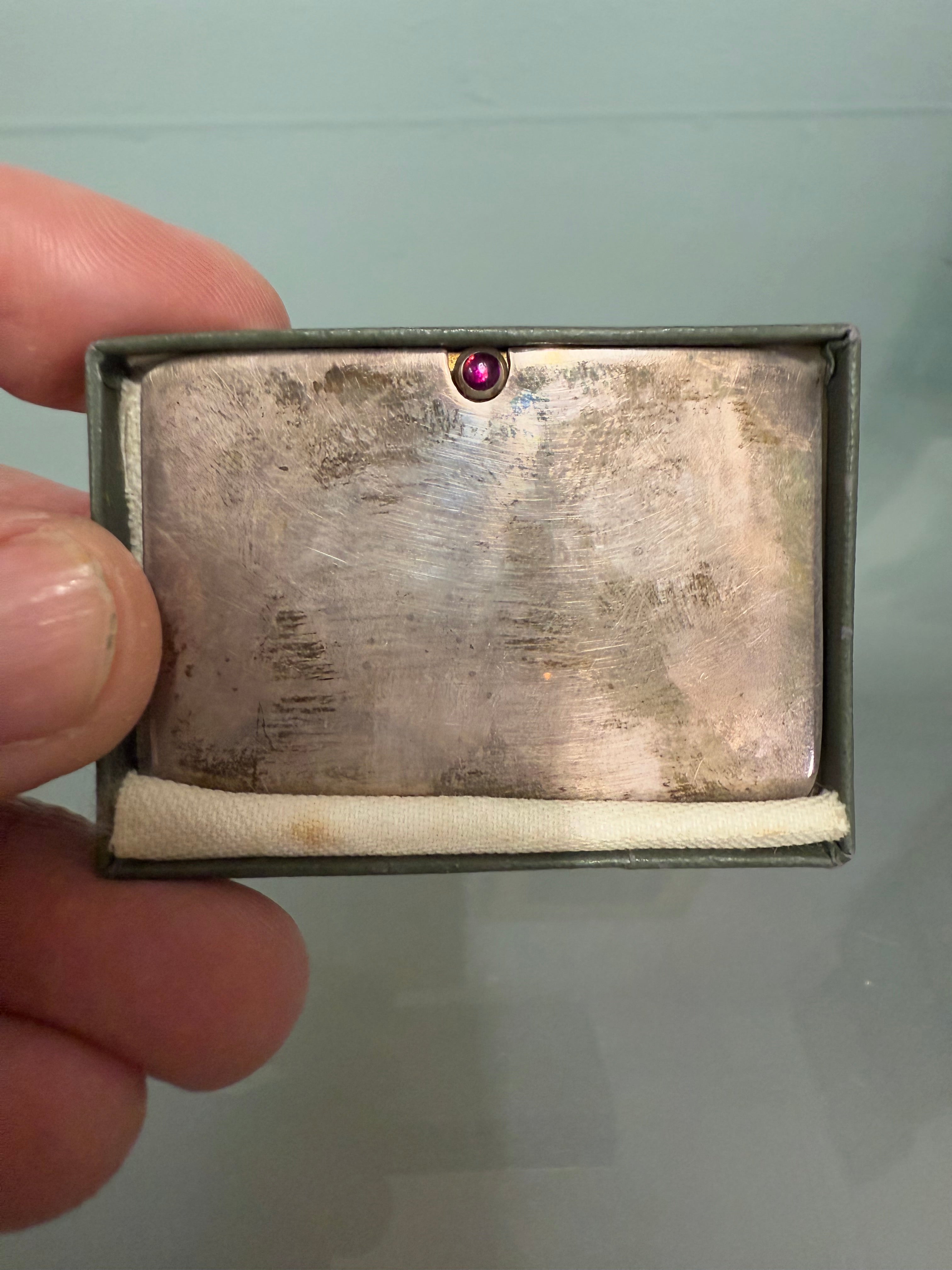 Superb Sterling Silver Twin Compartment Stamp Case | Antique & Vintage | Moonee Ponds Antiques | Australia Wide Delivery