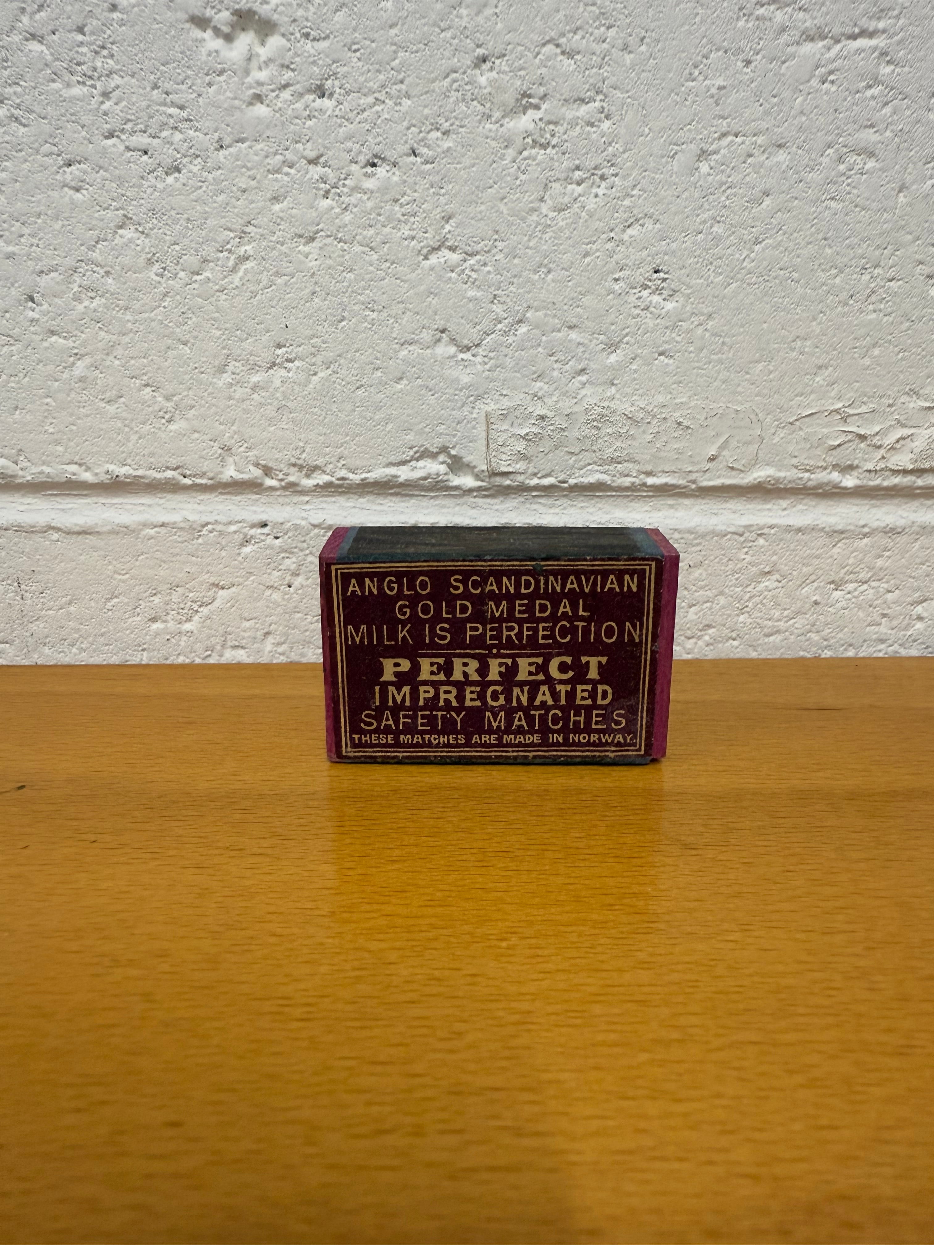 Antique Safety Match Box Featuring Norwegian Advertising | Antique & Vintage | Moonee Ponds Antiques | Australia Wide Delivery