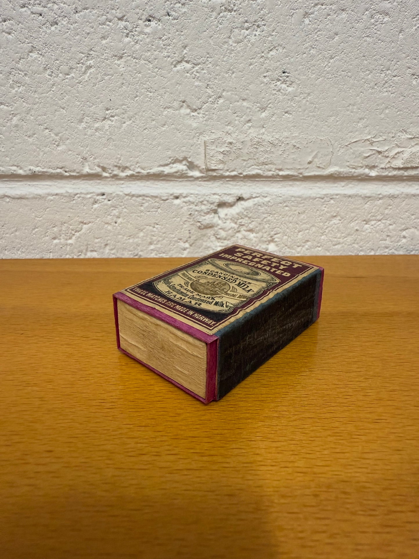 Antique Safety Match Box Featuring Norwegian Advertising