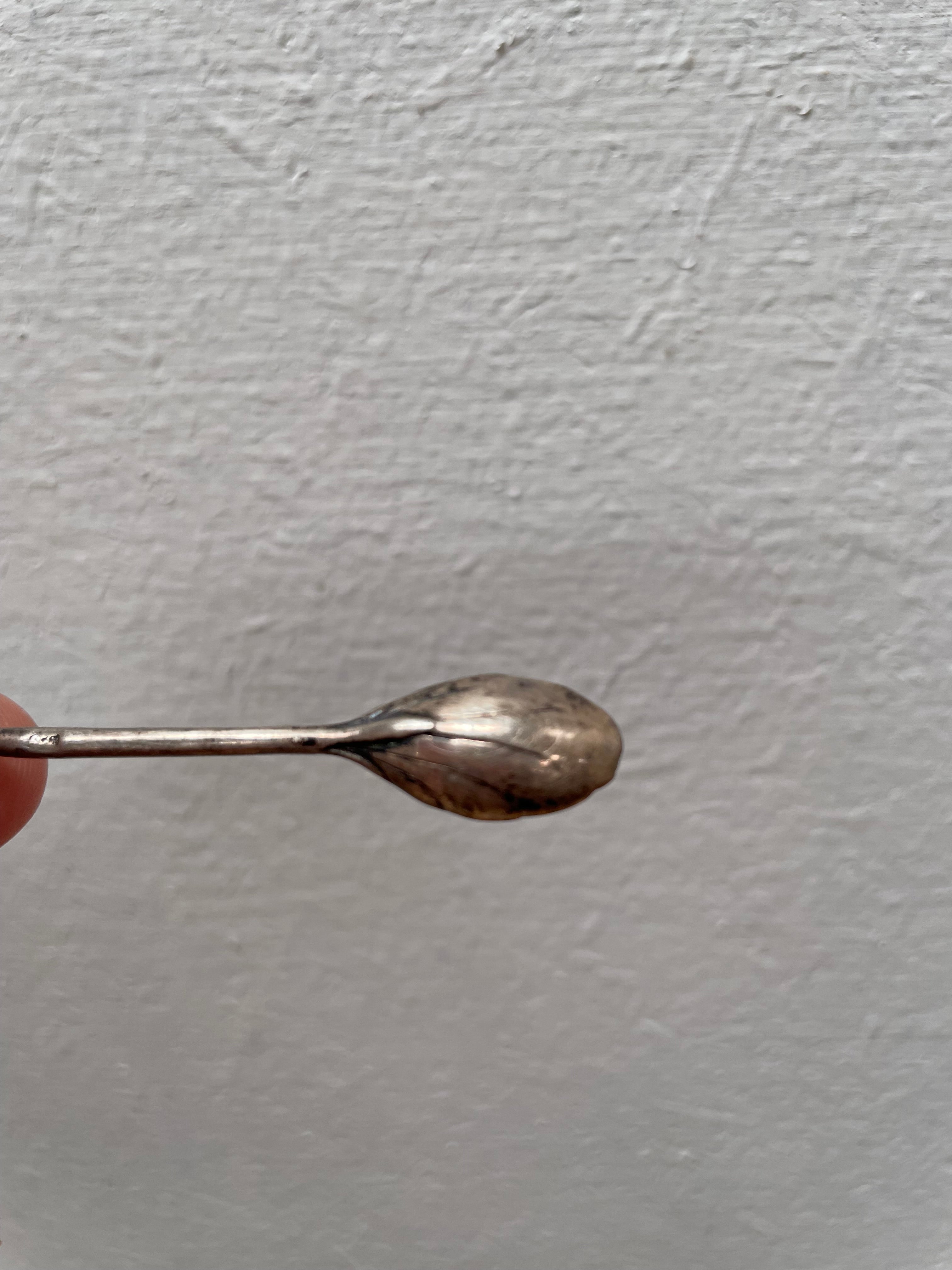 Australian Silver Kangaroo Finial Salt Spoon | Antique & Vintage | Moonee Ponds Antiques | Australia Wide Delivery