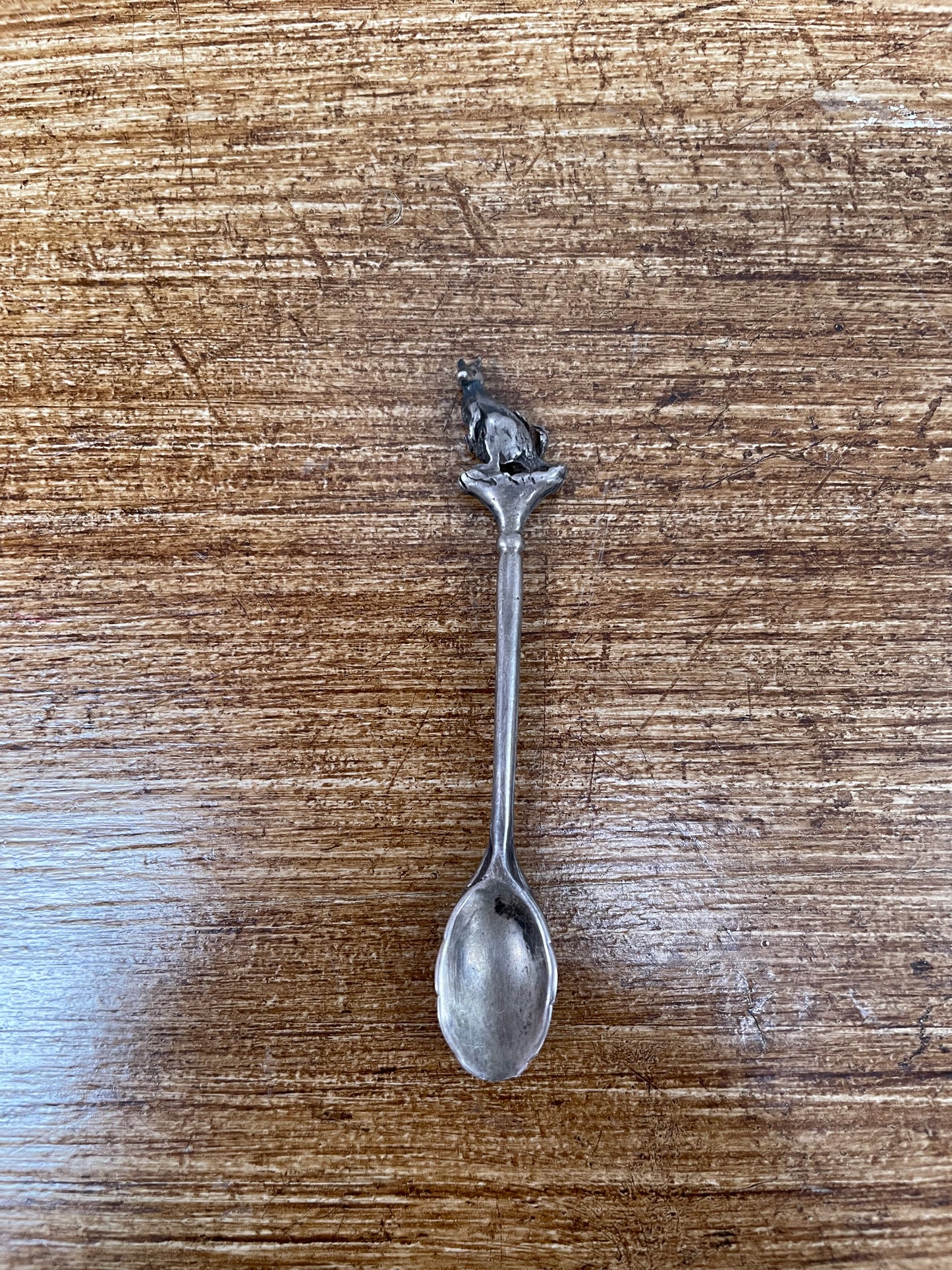 Australian Silver Kangaroo Finial Salt Spoon