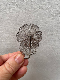Vintage Silver Filigree Flower Brooch | Antique & Vintage | Moonee Ponds Antiques | Australia Wide Delivery