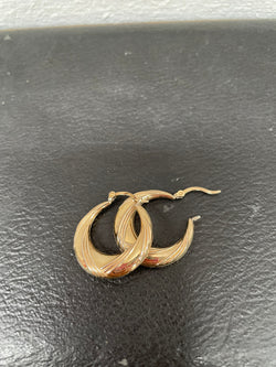 Pair Of 9ct Gold Pierced Bonded Hoop Earrings | Antique & Vintage | Moonee Ponds Antiques | Australia Wide Delivery