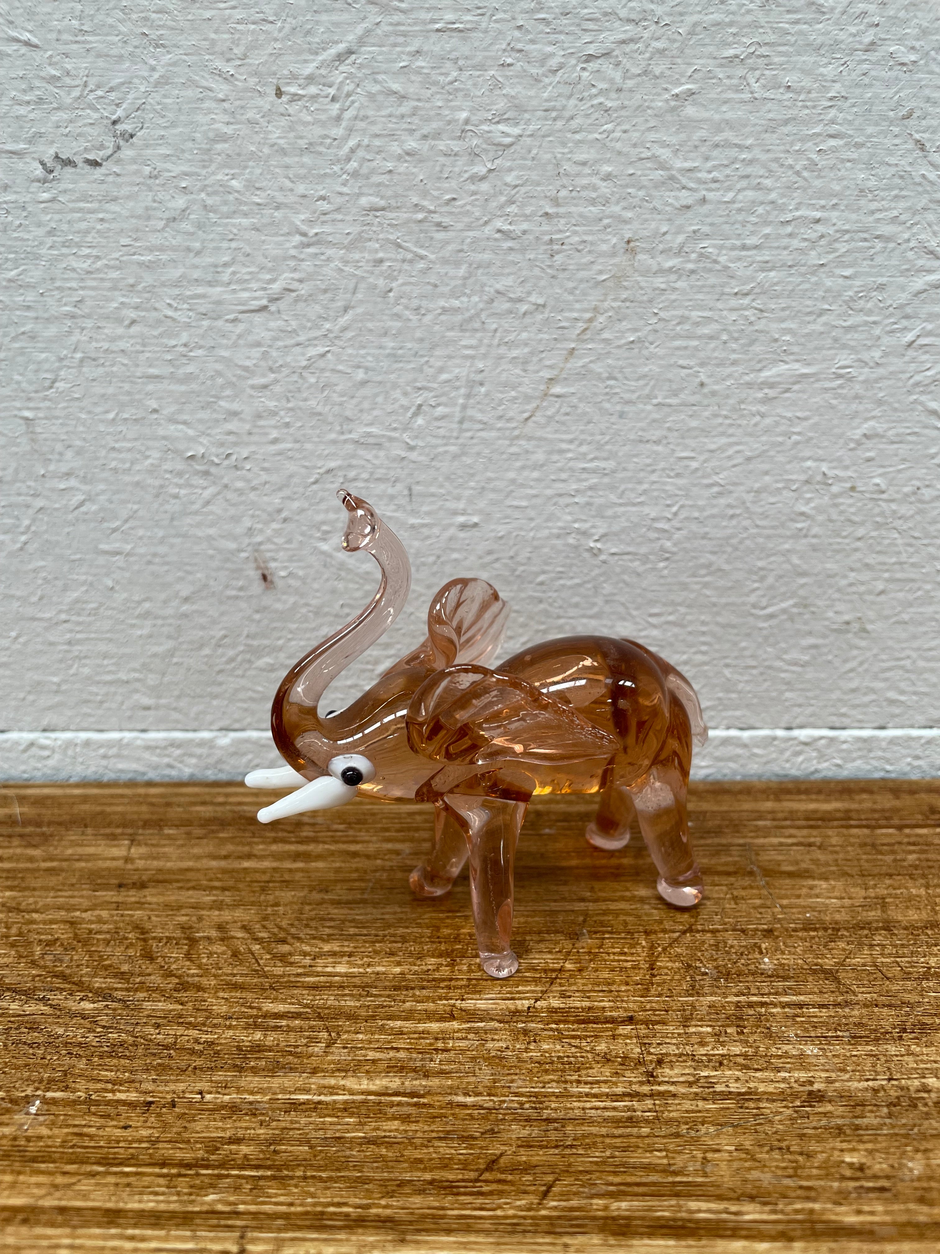 Vintage Art Glass Elephant Figure