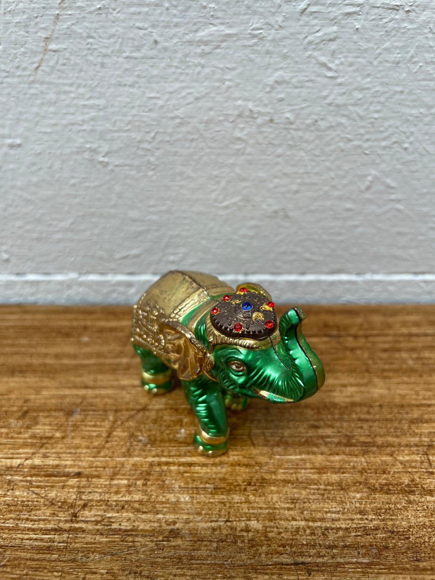 Vintage Jeweled Metal Elephant Figure