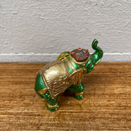 Vintage Jeweled Metal Elephant Figure