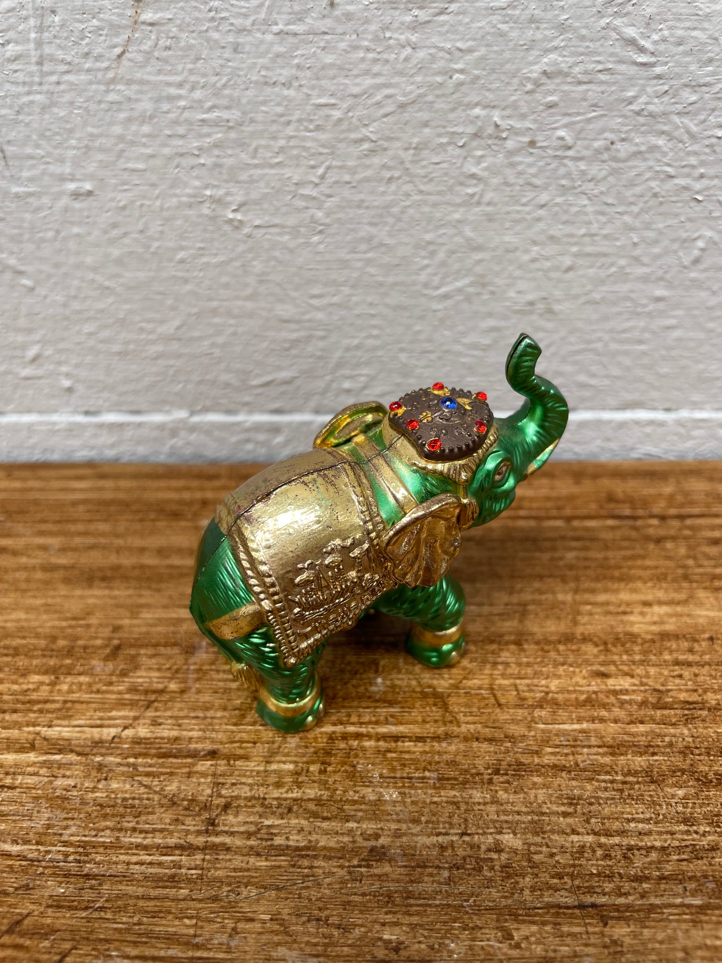 Vintage Jeweled Metal Elephant Figure