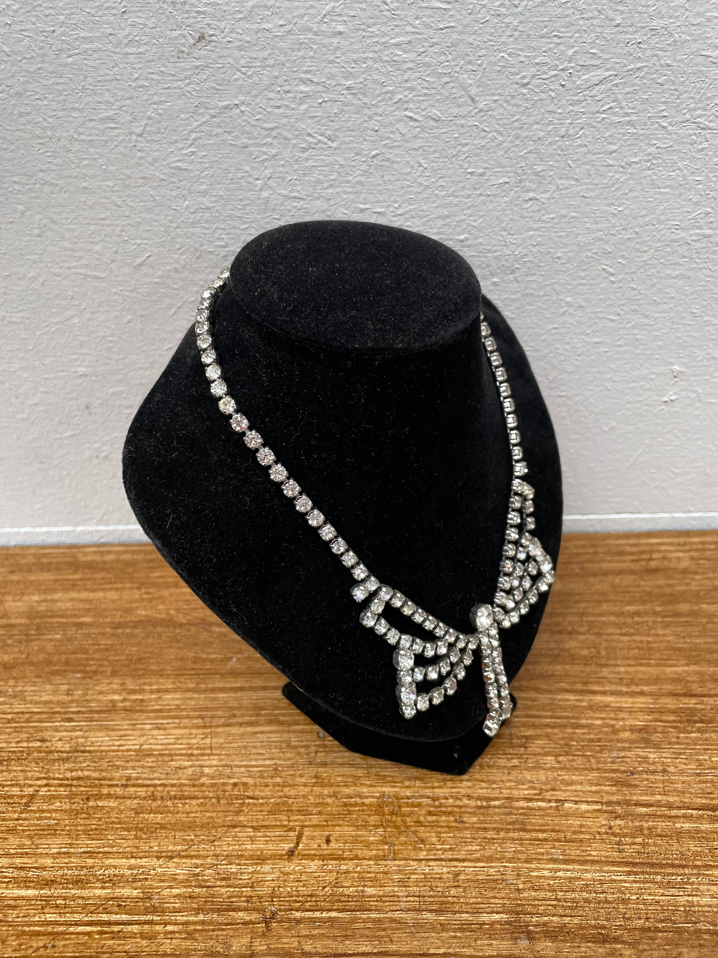 Vintage Rhinestone Bow Necklace | Antique & Vintage | Moonee Ponds Antiques | Australia Wide Delivery