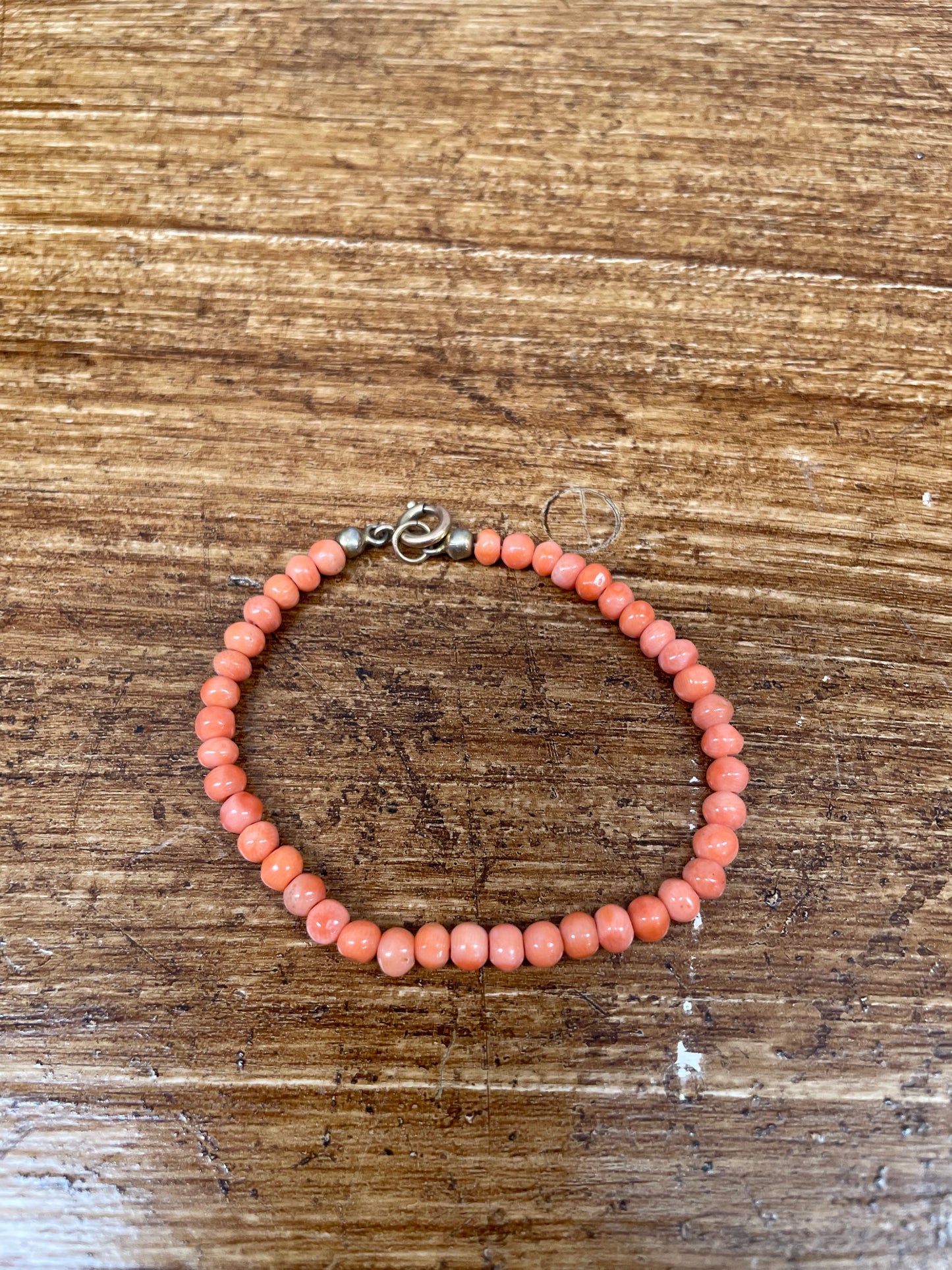 Antique Coral Bead Childs Bracelet