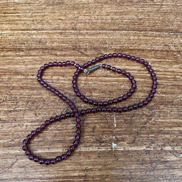 Antique Silver & Garnet Bead Necklace