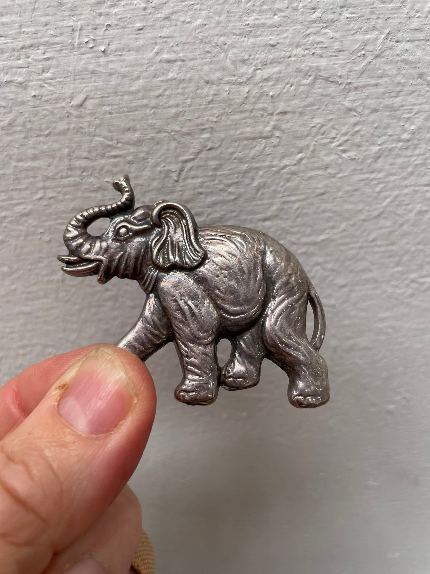 Vintage Silver Elephant Brooch