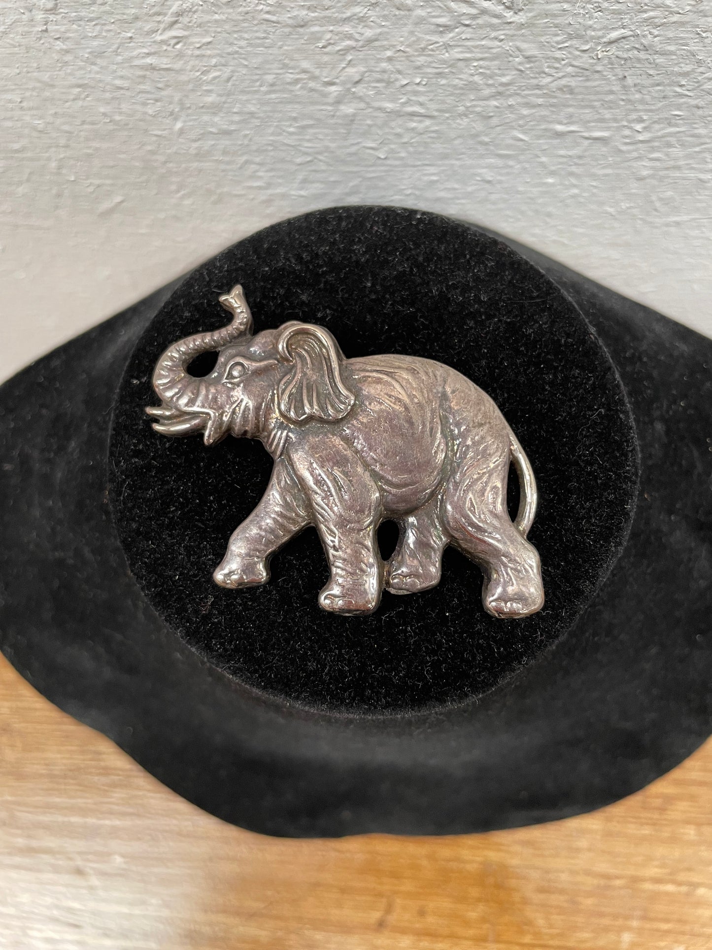 Vintage Silver Elephant Brooch