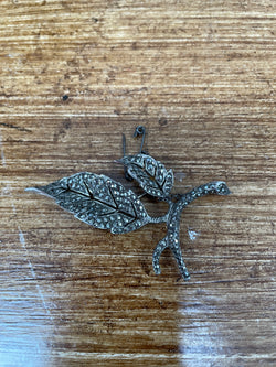 Vintage Marcasite & Silver Leaf Brooch | Antique & Vintage | Moonee Ponds Antiques | Australia Wide Delivery
