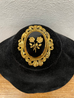 Vintage Gilt Metal Victorian Style Mourning Brooch / Pendant | Antique & Vintage | Moonee Ponds Antiques | Australia Wide Delivery