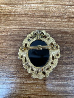 Vintage Gilt Metal Victorian Style Mourning Brooch / Pendant | Antique & Vintage | Moonee Ponds Antiques | Australia Wide Delivery
