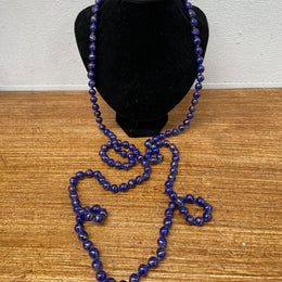 Antique Murano Blue & Gold Bead Necklace