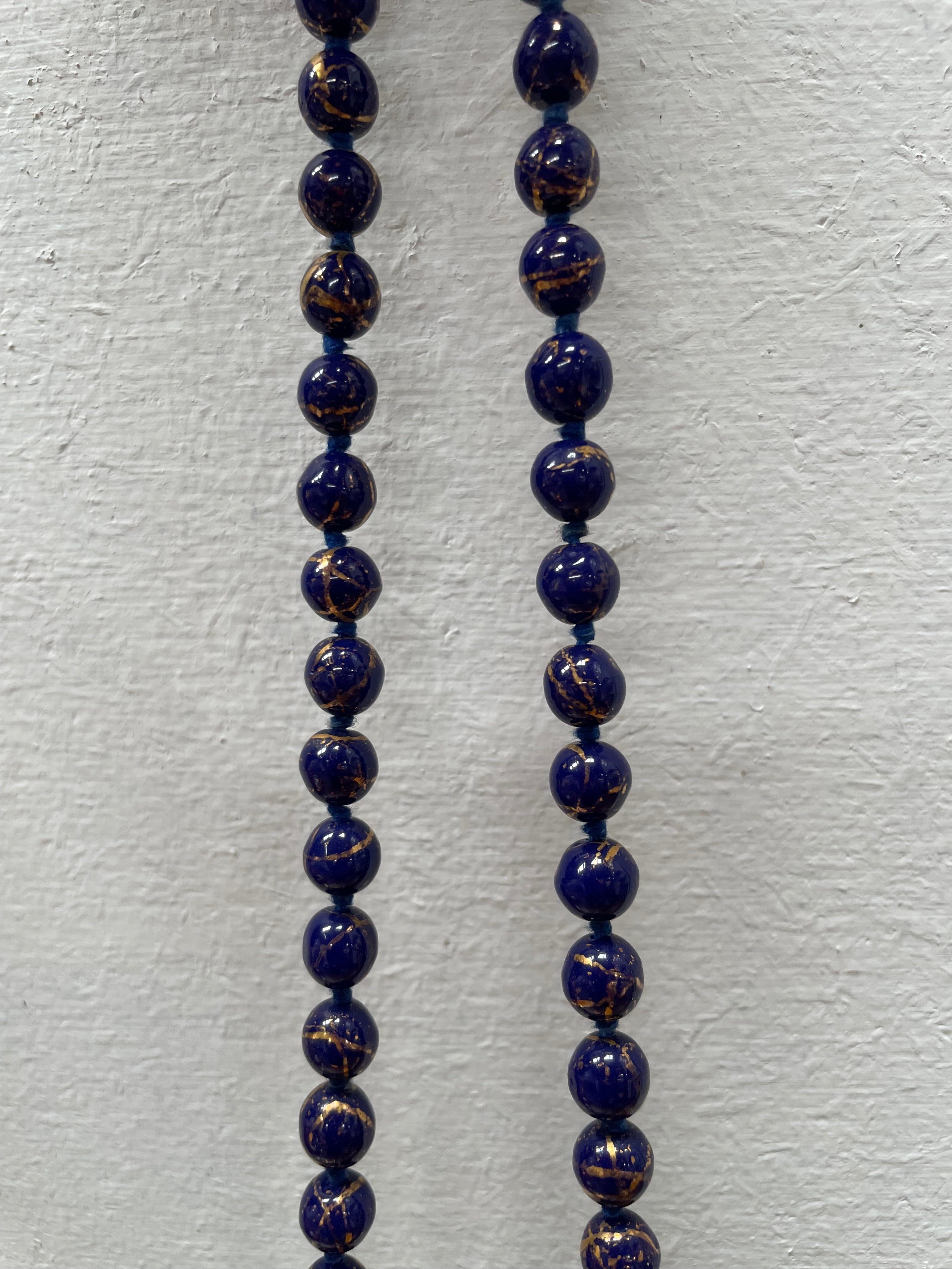 Antique Murano Blue & Gold Bead Necklace | Antique & Vintage | Moonee Ponds Antiques | Australia Wide Delivery
