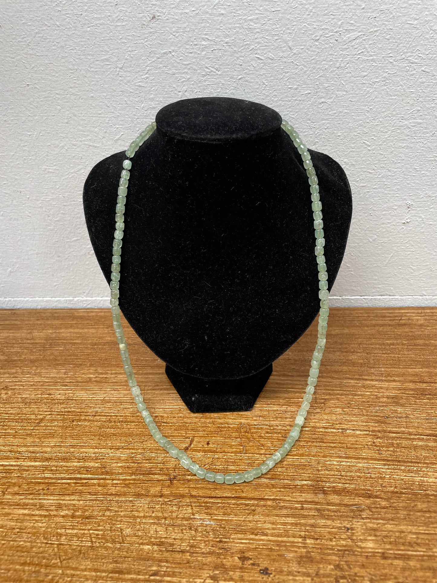 Vintage Caved Jade Bead Necklace