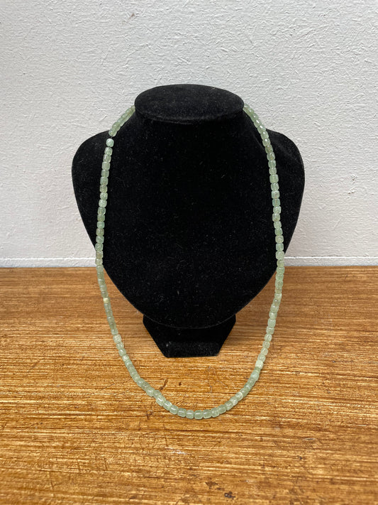 Vintage Caved Jade Bead Necklace