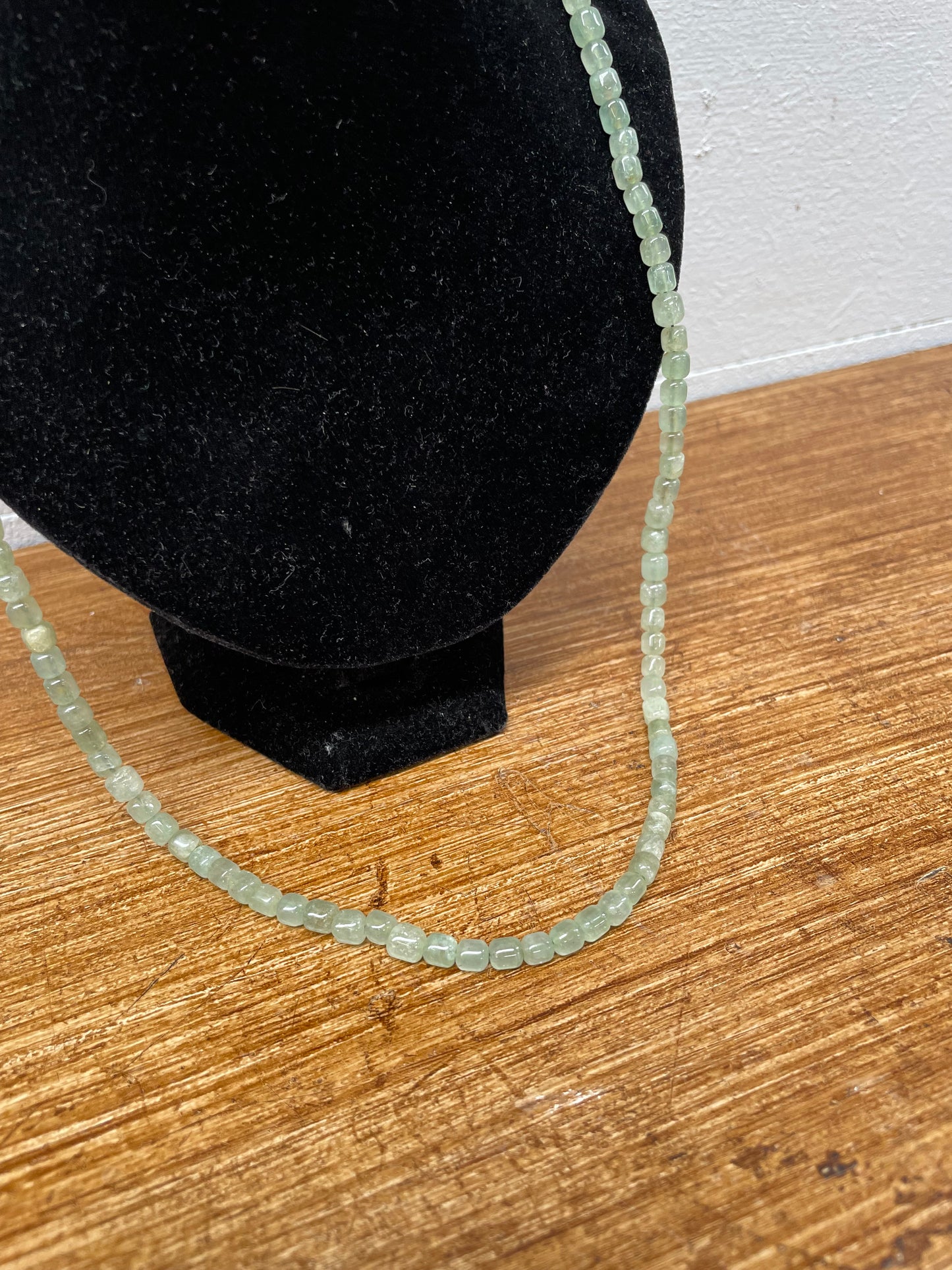 Vintage Caved Jade Bead Necklace