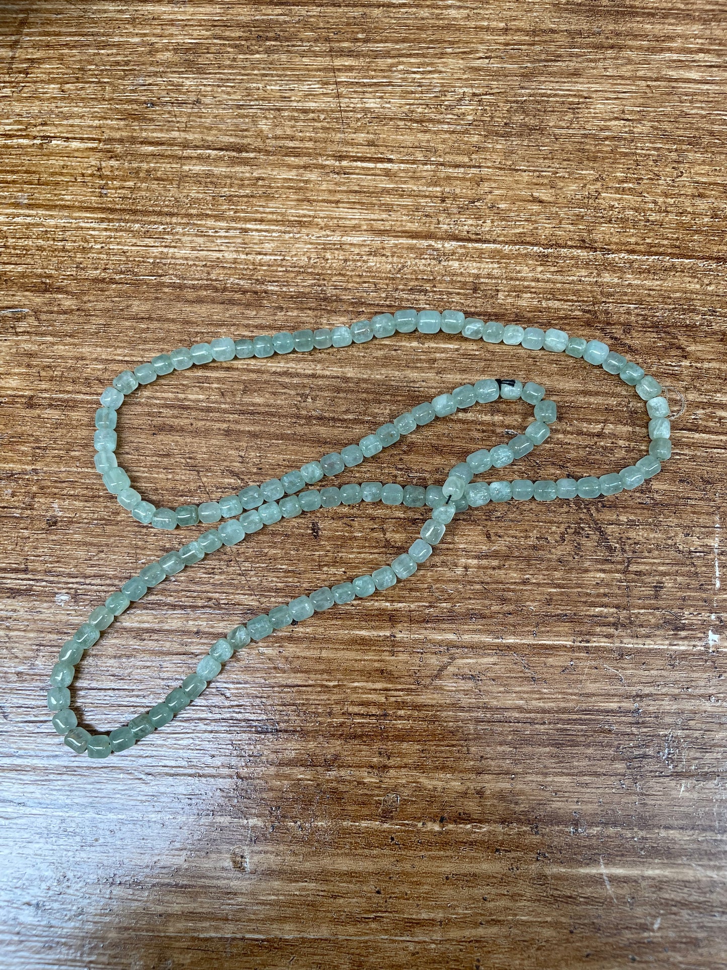 Vintage Caved Jade Bead Necklace