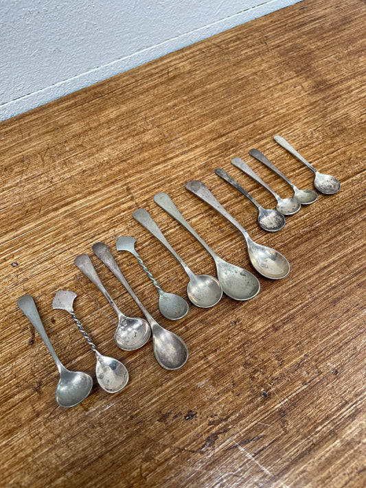 Collection of Antique & Vintage Salt Spoons