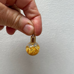 Vintage Pendant Glass Bottle With 24k Gold Flakes