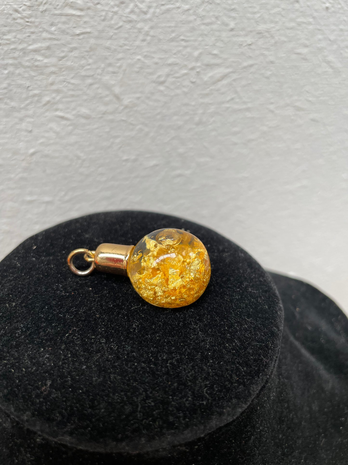 Vintage Pendant Glass Bottle With 24k Gold Flakes