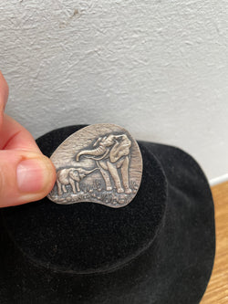 Vintage South African Elephant Brooch Signed "Velia Silver Plated" | Antique & Vintage | Moonee Ponds Antiques | Australia Wide Delivery