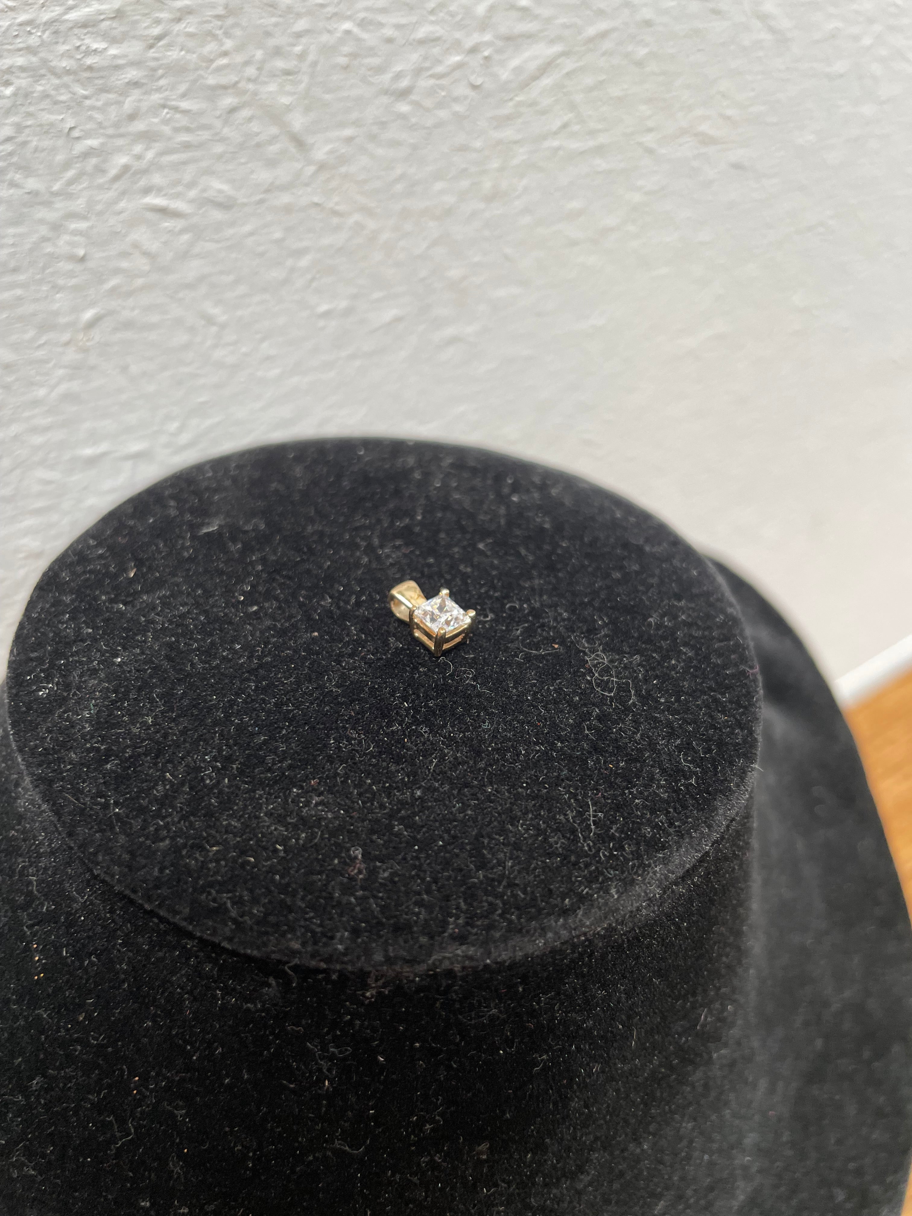 9ct Gold Pendant Set With White Stone